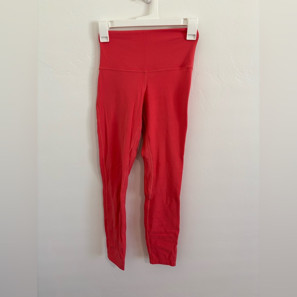 Coral Lululemon High-Waisted Leggings